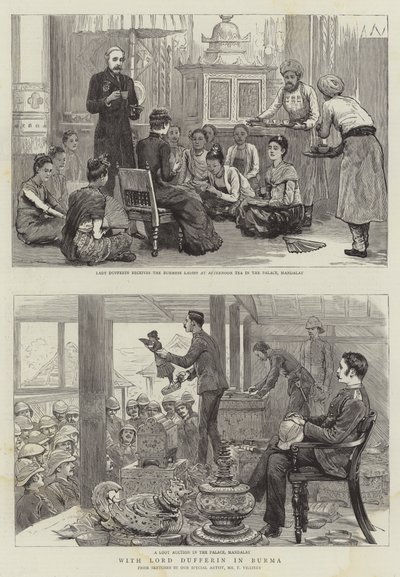 مع اللورد دوفرين في بورما بواسطة فريدريك فيليرز